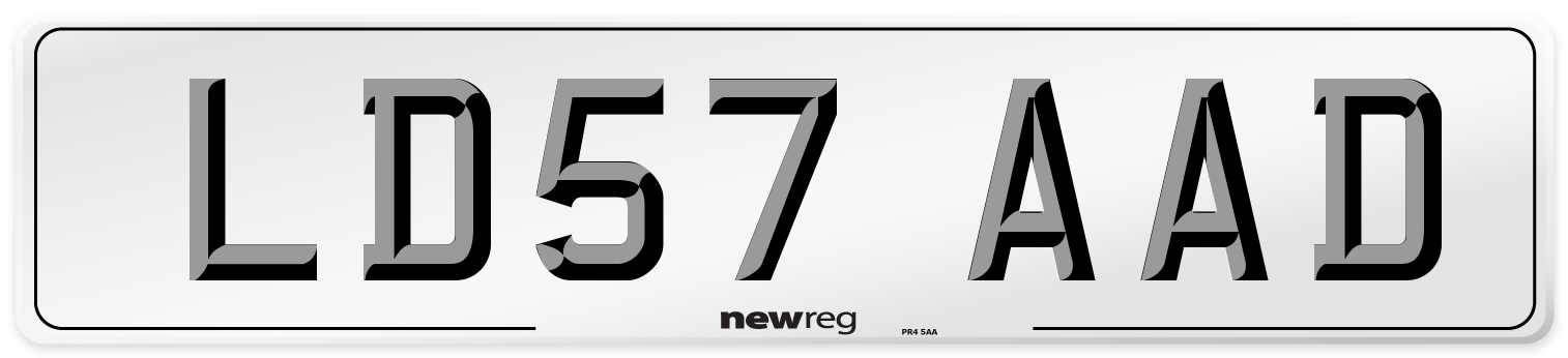 LD57 AAD Number Plate from New Reg